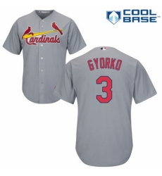 Youth Majestic St. Louis Cardinals #3 Jedd Gyorko Authentic Grey Road Cool Base MLB Jersey