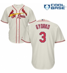 Youth Majestic St. Louis Cardinals #3 Jedd Gyorko Replica Cream Alternate Cool Base MLB Jersey