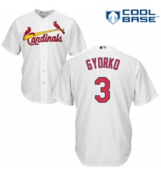 Youth Majestic St. Louis Cardinals #3 Jedd Gyorko Replica White Home Cool Base MLB Jersey