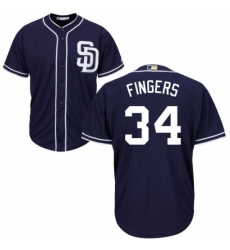 Youth Majestic San Diego Padres #34 Rollie Fingers Authentic Navy Blue Alternate 1 Cool Base MLB Jersey