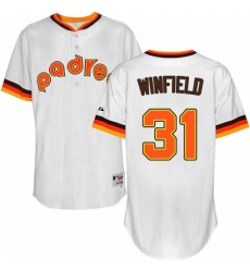 Men's Majestic San Diego Padres #31 Dave Winfield Replica White 1984 Turn Back The Clock MLB Jersey
