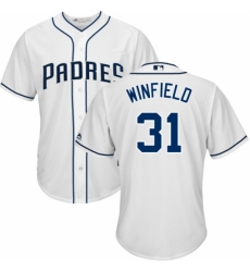 Youth Majestic San Diego Padres #31 Dave Winfield Authentic White Home Cool Base MLB Jersey