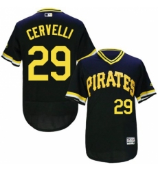 Men's Majestic Pittsburgh Pirates #29 Francisco Cervelli Black Flexbase Authentic Collection Cooperstown MLB Jersey