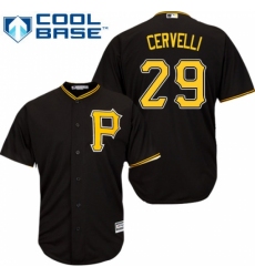 Men's Majestic Pittsburgh Pirates #29 Francisco Cervelli Replica Black Alternate Cool Base MLB Jersey