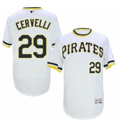 Men's Majestic Pittsburgh Pirates #29 Francisco Cervelli White Flexbase Authentic Collection Cooperstown MLB Jersey