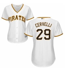 Women's Majestic Pittsburgh Pirates #29 Francisco Cervelli Authentic White Home Cool Base MLB Jersey