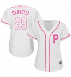 Women's Majestic Pittsburgh Pirates #29 Francisco Cervelli Replica White Fashion Cool Base MLB Jersey