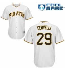 Youth Majestic Pittsburgh Pirates #29 Francisco Cervelli Replica White Home Cool Base MLB Jersey