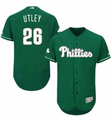 Men's Majestic Philadelphia Phillies #26 Chase Utley Green Celtic Flexbase Authentic Collection MLB Jersey