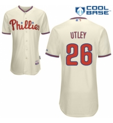 Youth Majestic Philadelphia Phillies #26 Chase Utley Replica Cream Alternate Cool Base MLB Jersey