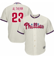 Men's Majestic Philadelphia Phillies #23 Aaron Altherr Replica Cream Alternate Cool Base MLB Jersey