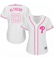 Women's Majestic Philadelphia Phillies #23 Aaron Altherr Replica White Fashion Cool Base MLB Jersey