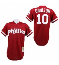 Men's Mitchell and Ness Philadelphia Phillies #10 Darren Daulton Replica Red 1991 Throwback MLB Jersey