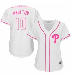 Women's Majestic Philadelphia Phillies #10 Darren Daulton Authentic White Fashion Cool Base MLB Jersey