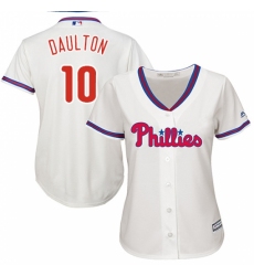 Women's Majestic Philadelphia Phillies #10 Darren Daulton Replica Cream Alternate Cool Base MLB Jersey