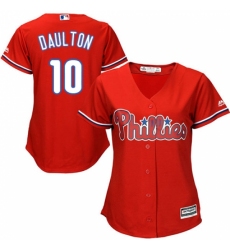 Women's Majestic Philadelphia Phillies #10 Darren Daulton Replica Red Alternate Cool Base MLB Jersey