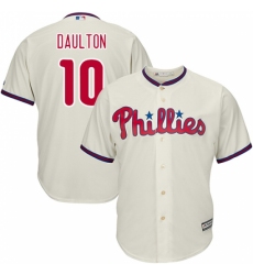 Youth Majestic Philadelphia Phillies #10 Darren Daulton Replica Cream Alternate Cool Base MLB Jersey