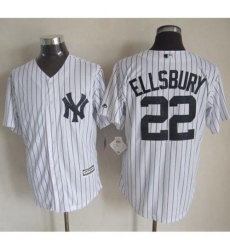 New York Yankees #22 Jacoby Ellsbury White Strip New Cool Base Stitched MLB Jersey