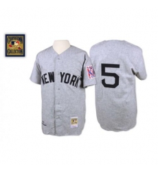 Mitchell And Ness 1939 New York Yankees #5 Joe DiMaggio Grey Stitched MLB Jersey