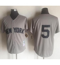 Mitchell And Ness New York Yankees #5 Joe DiMaggio Grey Throwback Stitched MLB Jersey