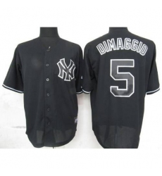 New York Yankees #5 Joe DiMaggio Black Fashion Stitched MLB Jersey