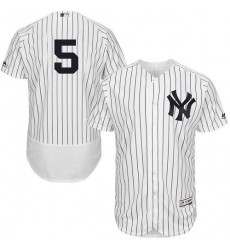 New York Yankees #5 Joe DiMaggio White Strip Flexbase Collection Stitched MLB Jersey