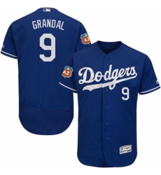 Men's Majestic Los Angeles Dodgers #9 Yasmani Grandal Royal Blue Flexbase Authentic Collection MLB Jersey