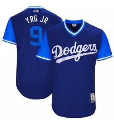 Men's Majestic Los Angeles Dodgers #9 Yasmani Grandal 