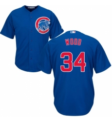 Youth Majestic Chicago Cubs #34 Kerry Wood Replica Royal Blue Alternate Cool Base MLB Jersey