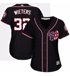 Women's Majestic Washington Nationals #32 Matt Wieters Authentic Navy Blue Alternate 2 Cool Base MLB Jersey