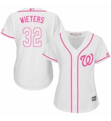 Women's Majestic Washington Nationals #32 Matt Wieters Replica White Fashion Cool Base MLB Jersey