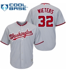 Youth Majestic Washington Nationals #32 Matt Wieters Authentic Grey Road Cool Base MLB Jersey