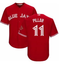 Men's Majestic Toronto Blue Jays #11 Kevin Pillar Replica Scarlet Alternate Cool Base MLB Jersey