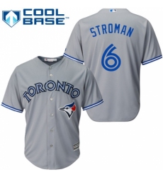 Women's Majestic Toronto Blue Jays #6 Marcus Stroman Replica Grey MLB Jersey