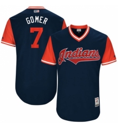 Men's Majestic Cleveland Indians #7 Yan Gomes 