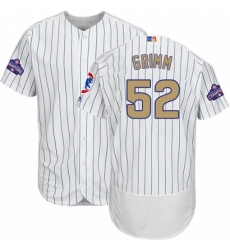 Men's Majestic Chicago Cubs #52 Justin Grimm Authentic White 2017 Gold Program Flex Base MLB Jersey