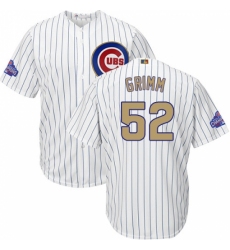 Youth Majestic Chicago Cubs #52 Justin Grimm Authentic White 2017 Gold Program Cool Base MLB Jersey