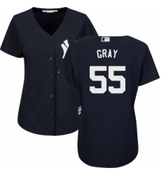 Women's Majestic New York Yankees #55 Sonny Gray Authentic Navy Blue Alternate MLB Jersey