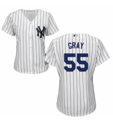 Women's Majestic New York Yankees #55 Sonny Gray Replica White Home MLB Jersey