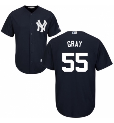 Youth Majestic New York Yankees #55 Sonny Gray Replica Navy Blue Alternate MLB Jersey