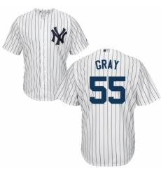 Youth Majestic New York Yankees #55 Sonny Gray Replica White Home MLB Jersey