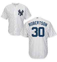 Youth Majestic New York Yankees #30 David Robertson Replica White Home MLB Jersey