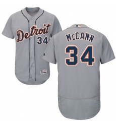 Men's Detroit Tigers #34 James McCann Grey Flexbase Authentic Collection Stitched MLB Jersey