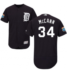 Men's Detroit Tigers #34 James McCann Navy Blue Flexbase Authentic Collection Stitched MLB Jersey