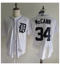 Men's Detroit Tigers #34 James McCann White Flexbase Authentic Collection Stitched MLB Jersey