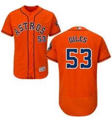 Men's Majestic Houston Astros #53 Ken Giles Orange Flexbase Authentic Collection MLB Jersey