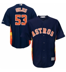 Men's Majestic Houston Astros #53 Ken Giles Replica Navy Blue Alternate Cool Base MLB Jersey