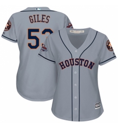 Women's Majestic Houston Astros #53 Ken Giles Replica Grey Road 2017 World Series Champions Cool Base MLB Jersey