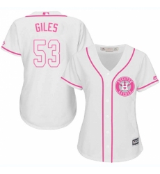 Women's Majestic Houston Astros #53 Ken Giles Replica White Fashion Cool Base MLB Jersey