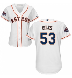 Women's Majestic Houston Astros #53 Ken Giles Replica White Home 2017 World Series Champions Cool Base MLB Jersey